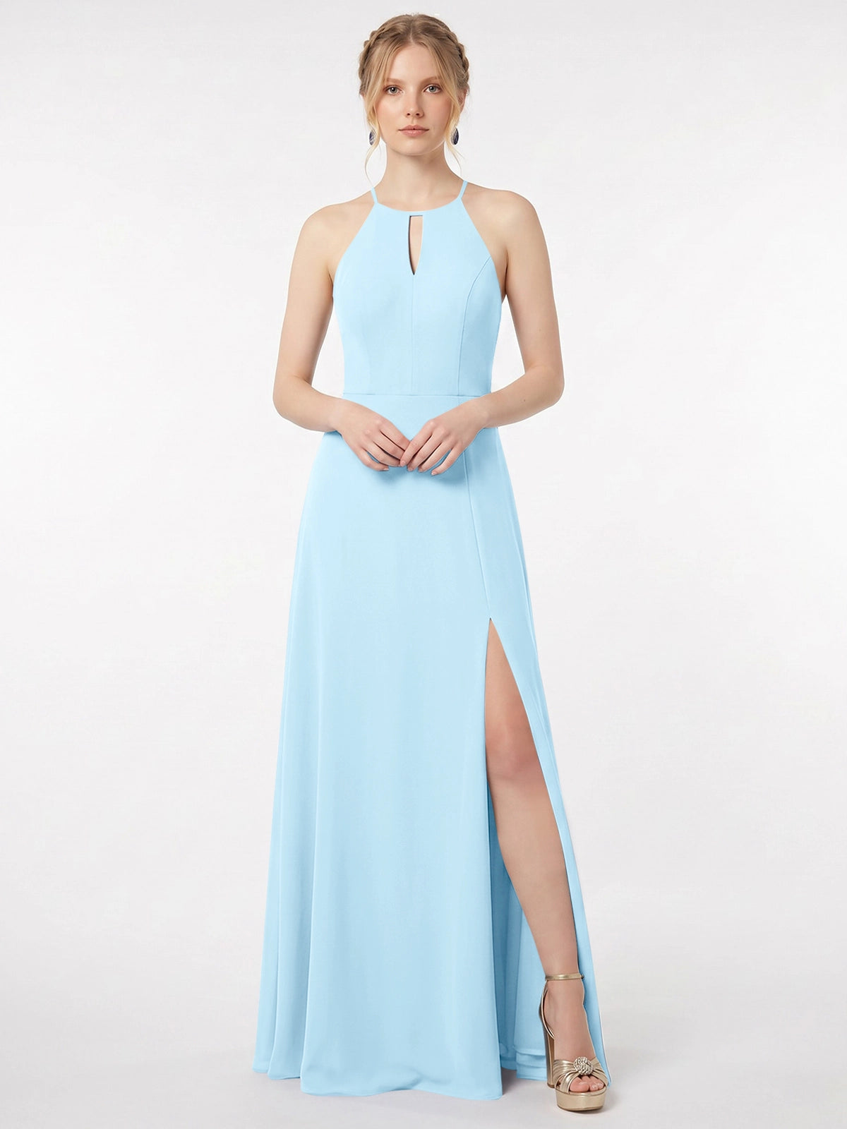 Chiffon Bridesmaid Dress with Halter 