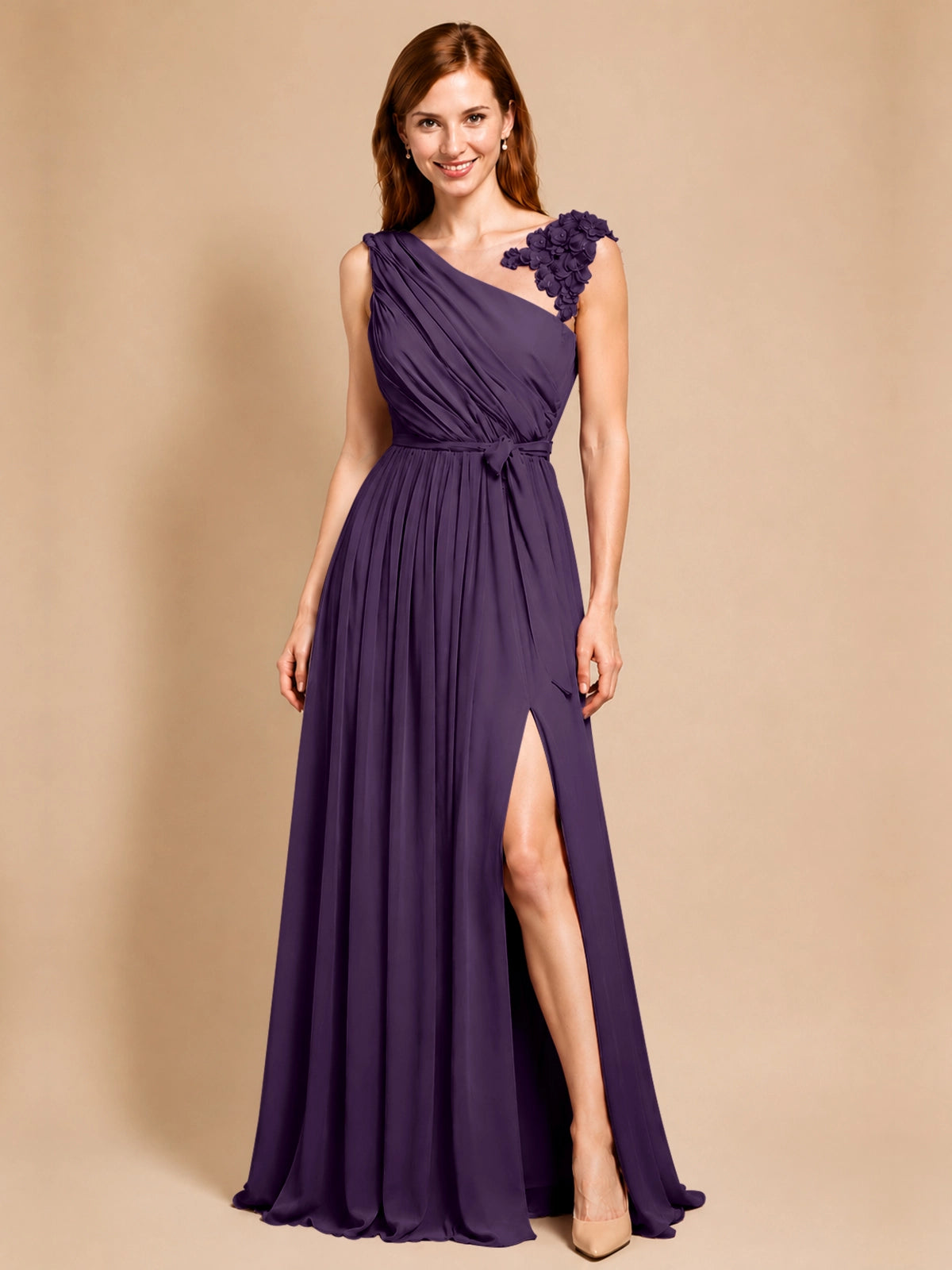 Chiffon Prom Dress with Appliques