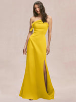Satin Bow Accent Bridesmaid Dress 