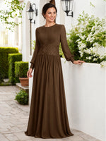 Chiffon Mother of the Bride Dress with Jewel Neckline 