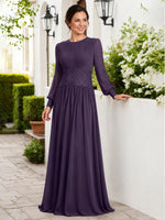 Chiffon Mother of the Bride Dress with Jewel Neckline 