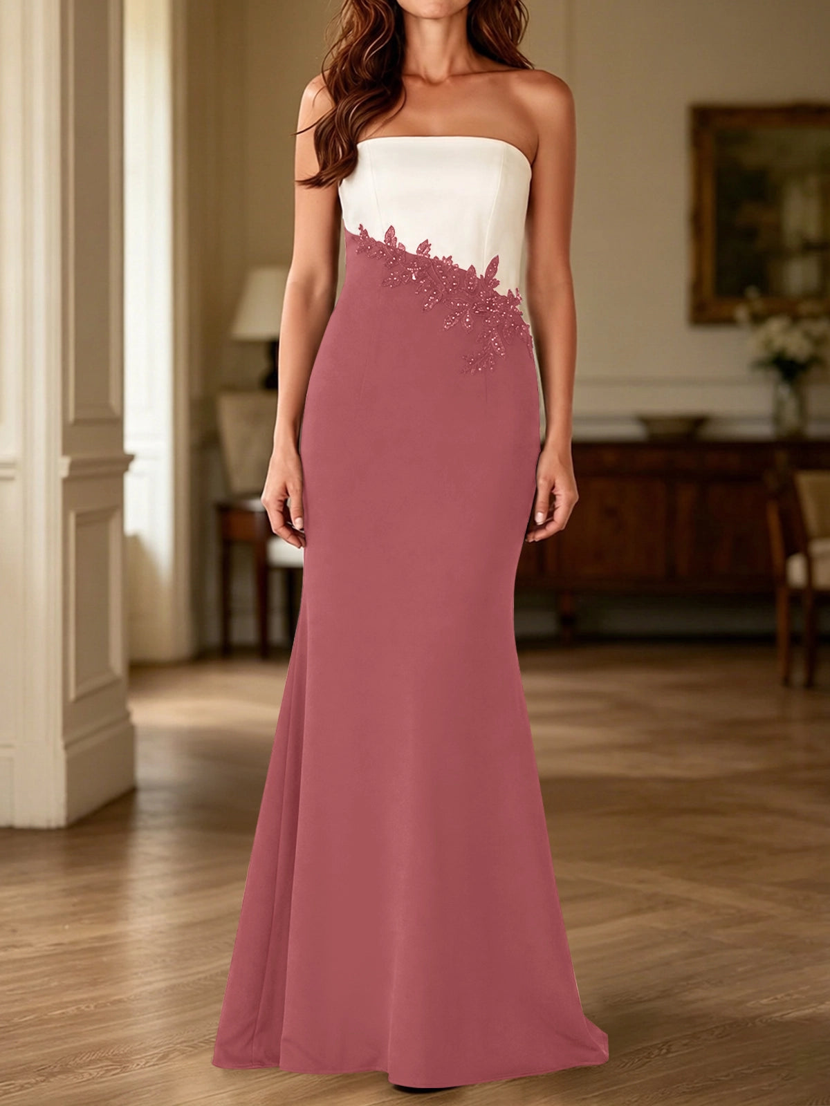 Trumpet Mother of the Bride Dress with Appliques