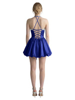 Beading Bubble Hem Mini Dress 