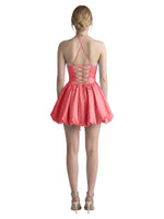 Beading Bubble Hem Mini Dress 