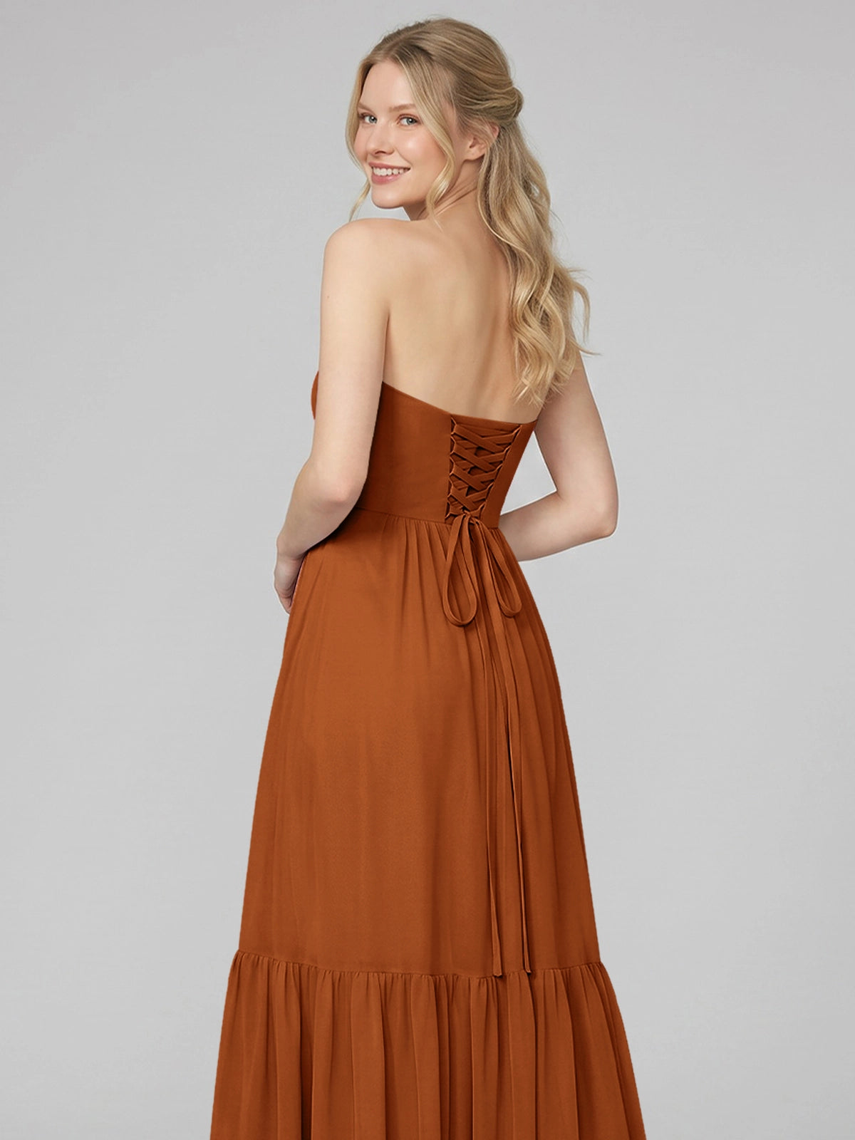 Strapless Bridesmaid Dress with Slit 