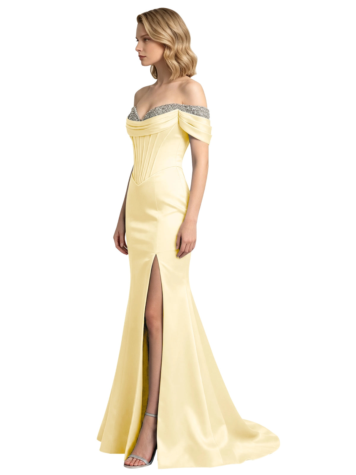 Corset Beaded Trumpet Prom Dress 