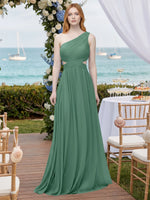 One-Shoulder Side Cut-Out Bridesmaid Dress 