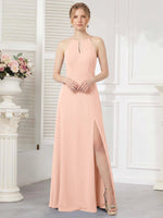Chiffon Bridesmaid Dress with Halter 