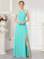 Chiffon Bridesmaid Dress with Halter 