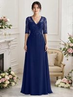 Lace Mother of the Bride Dress with Half Sleeves