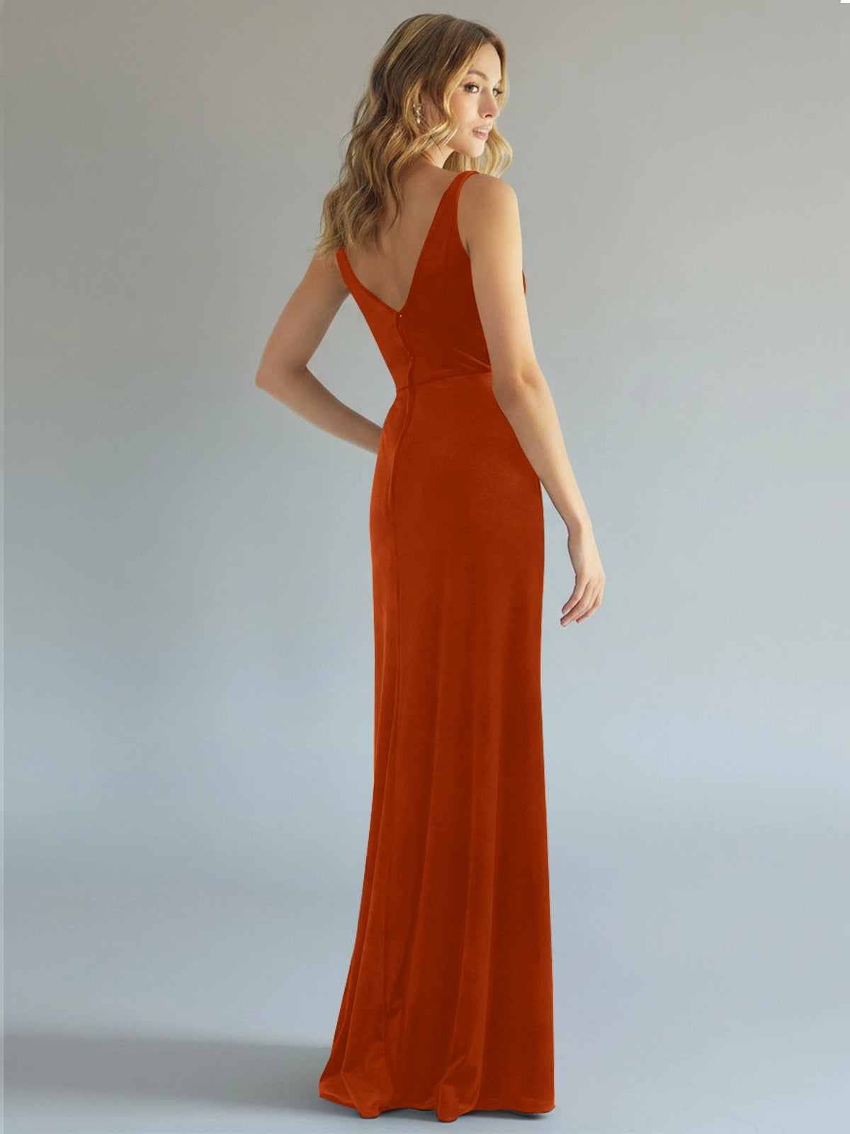 Velvet Bridesmaid Dress with Slit 
