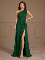 One-Shoulder Prom Dress with Slit