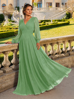 Chiffon Mother of the Bride Dress with Long Sleeves 