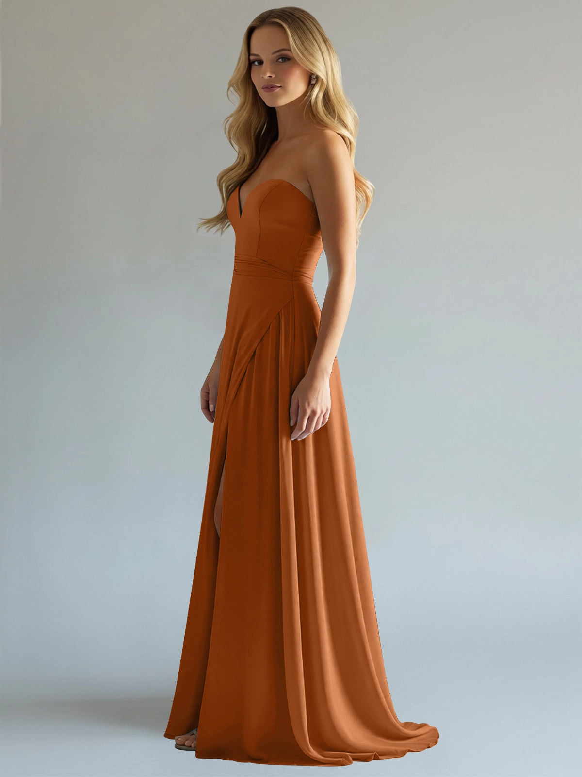 Sweetheart Bridesmaid Dress with Slit 