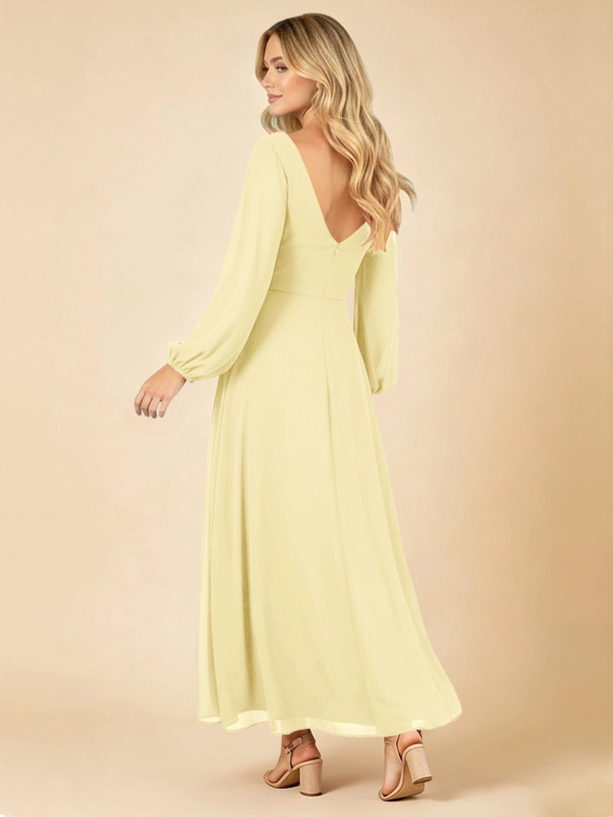 A-line Bridesmaid Dress with Long Sleeves 