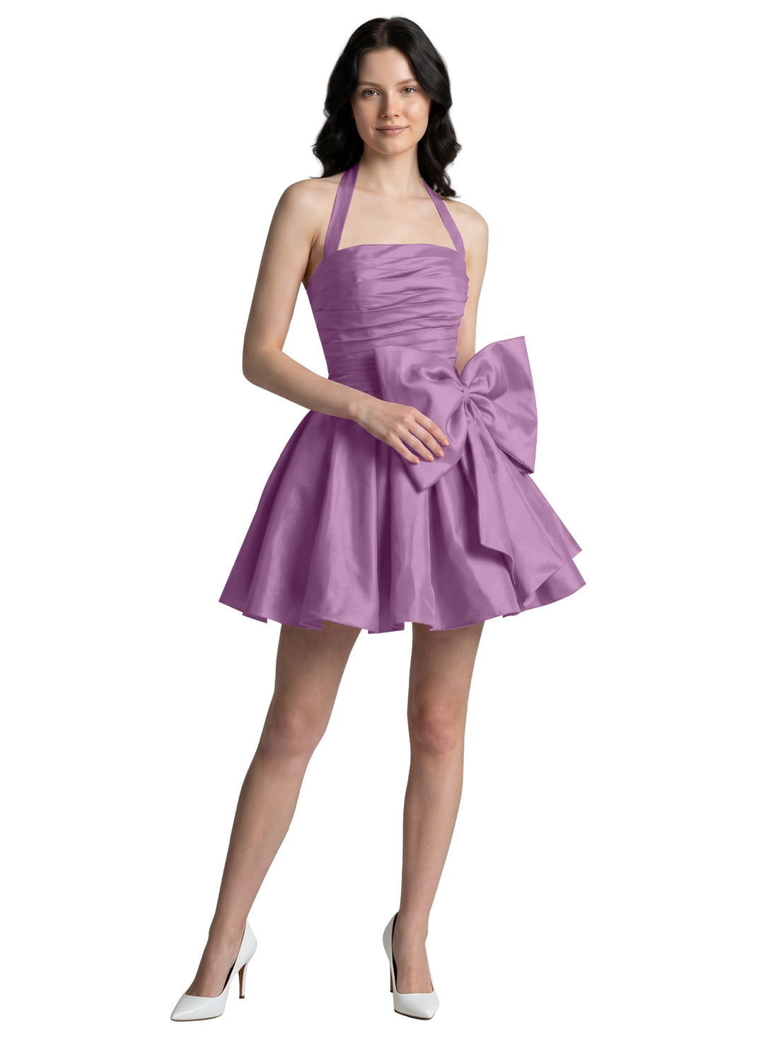 Halter Oversized Bow Mini Dress 