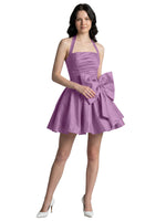 Halter Oversized Bow Mini Dress 