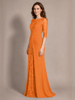 Lace Mother of the Bride Dress with Applique 