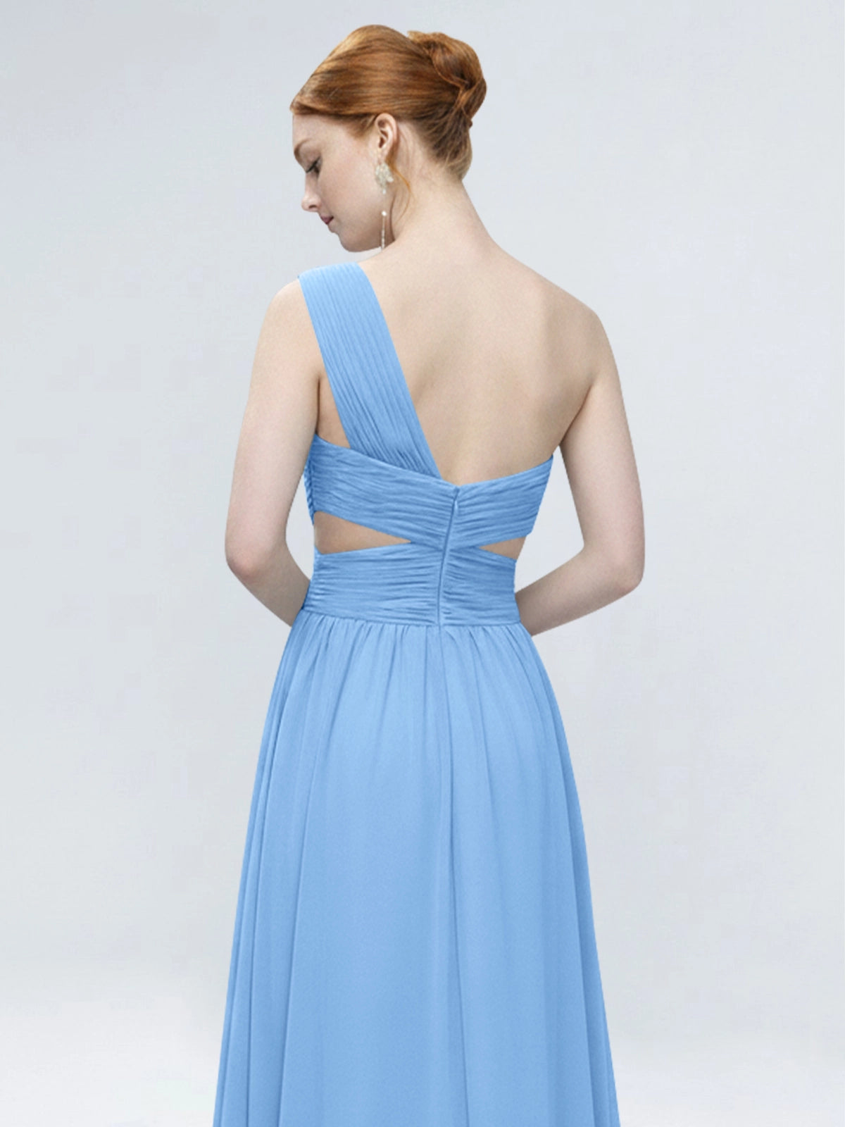 One-Shoulder Side Cut-Out Bridesmaid Dress 