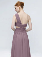 One-Shoulder Side Cut-Out Bridesmaid Dress 
