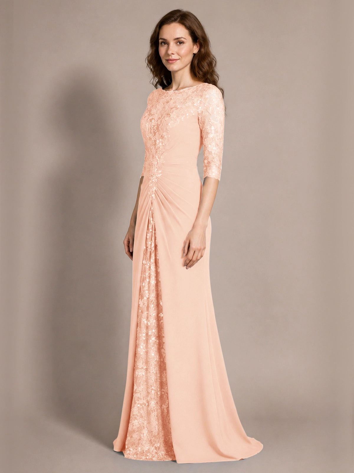Lace Mother of the Bride Dress with Applique 