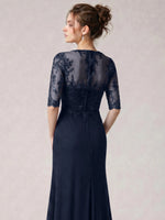Lace Mother of the Bride Dress with Half Sleeves