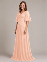 Cowl Neck Mother of the Bride Dress with Applique 