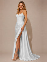 Silk-like Prom Dress with Appliques