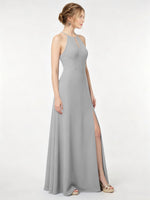 Chiffon Bridesmaid Dress with Halter 