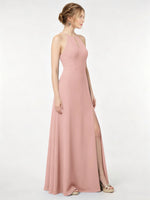 Chiffon Bridesmaid Dress with Halter 