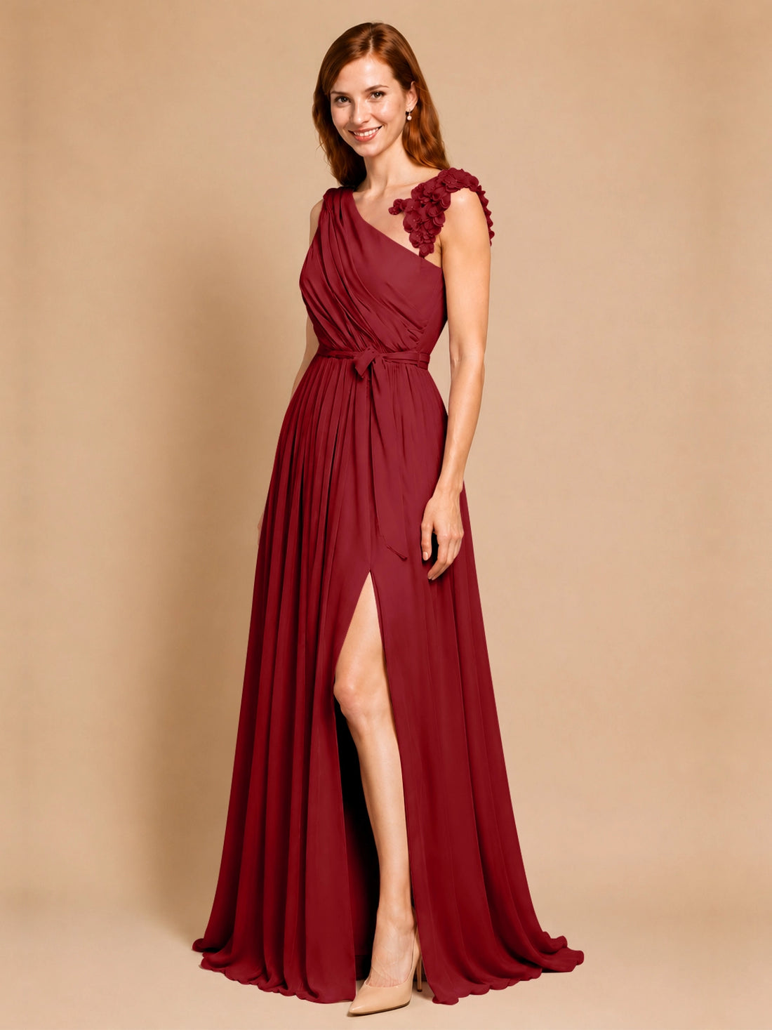 Chiffon Prom Dress with Appliques