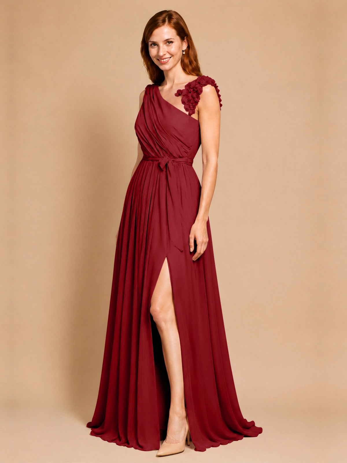 Chiffon Prom Dress with Appliques