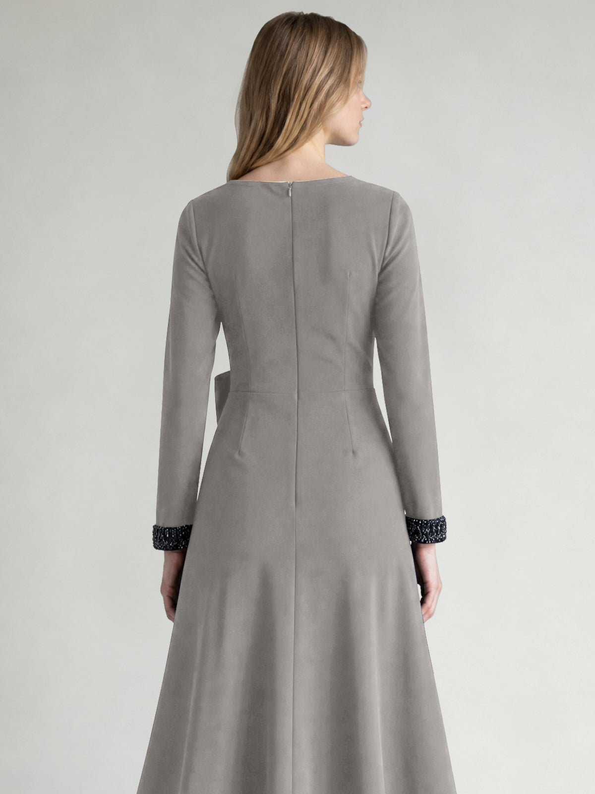 Stretch Satin Mother of the Bride Dress with Crystal