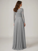 A-line Mother of the Bride Dress with Appliques