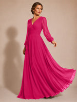 Chiffon Mother of the Bride Dress with Long Sleeves 