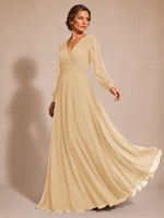 Chiffon Mother of the Bride Dress with Long Sleeves 
