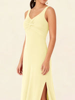 Chiffon Bridesmaid Dress with Slit 