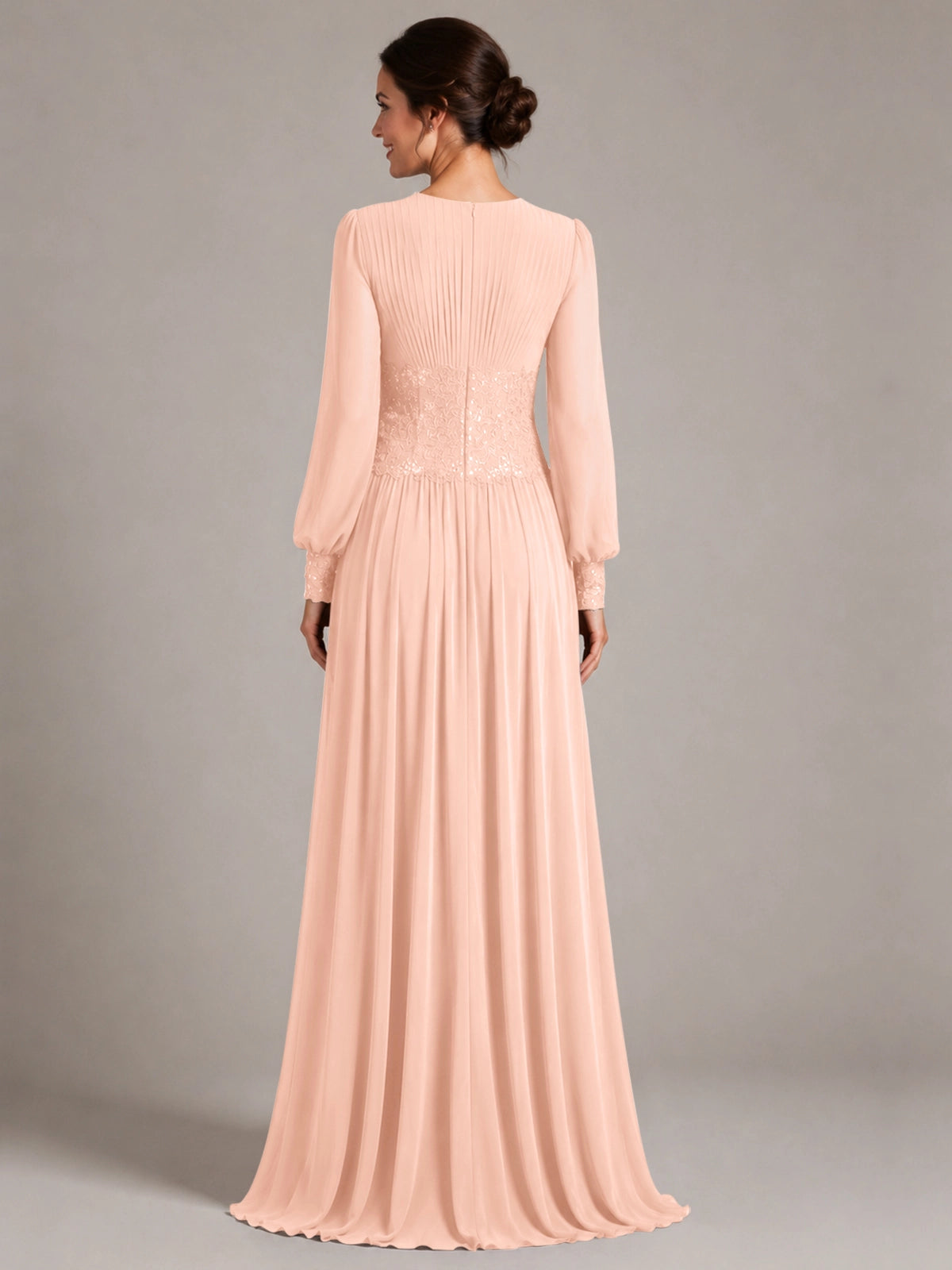 Chiffon Mother of the Bride Dress with Jewel Neckline 