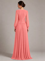 Chiffon Mother of the Bride Dress with Jewel Neckline 