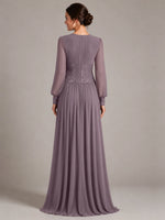 Chiffon Mother of the Bride Dress with Jewel Neckline 