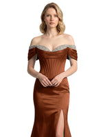 Corset Beaded Trumpet Prom Dress 