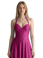 Halter Beaded Prom Dress 