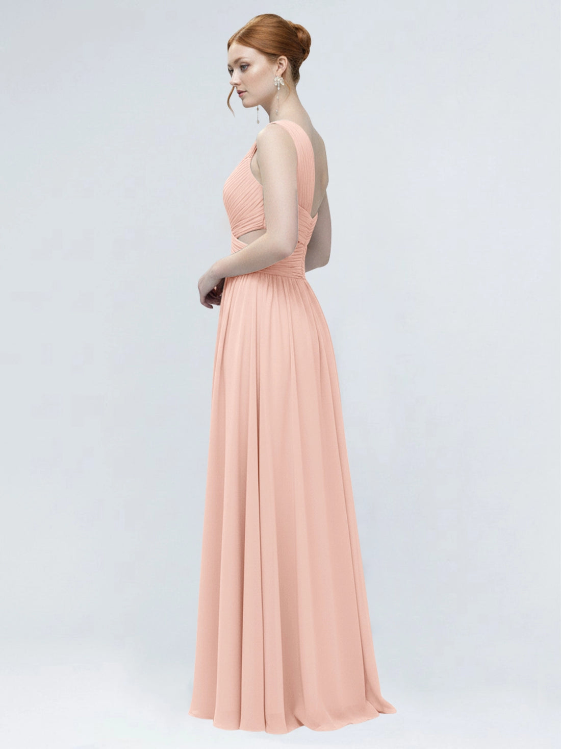 One-Shoulder Side Cut-Out Bridesmaid Dress 