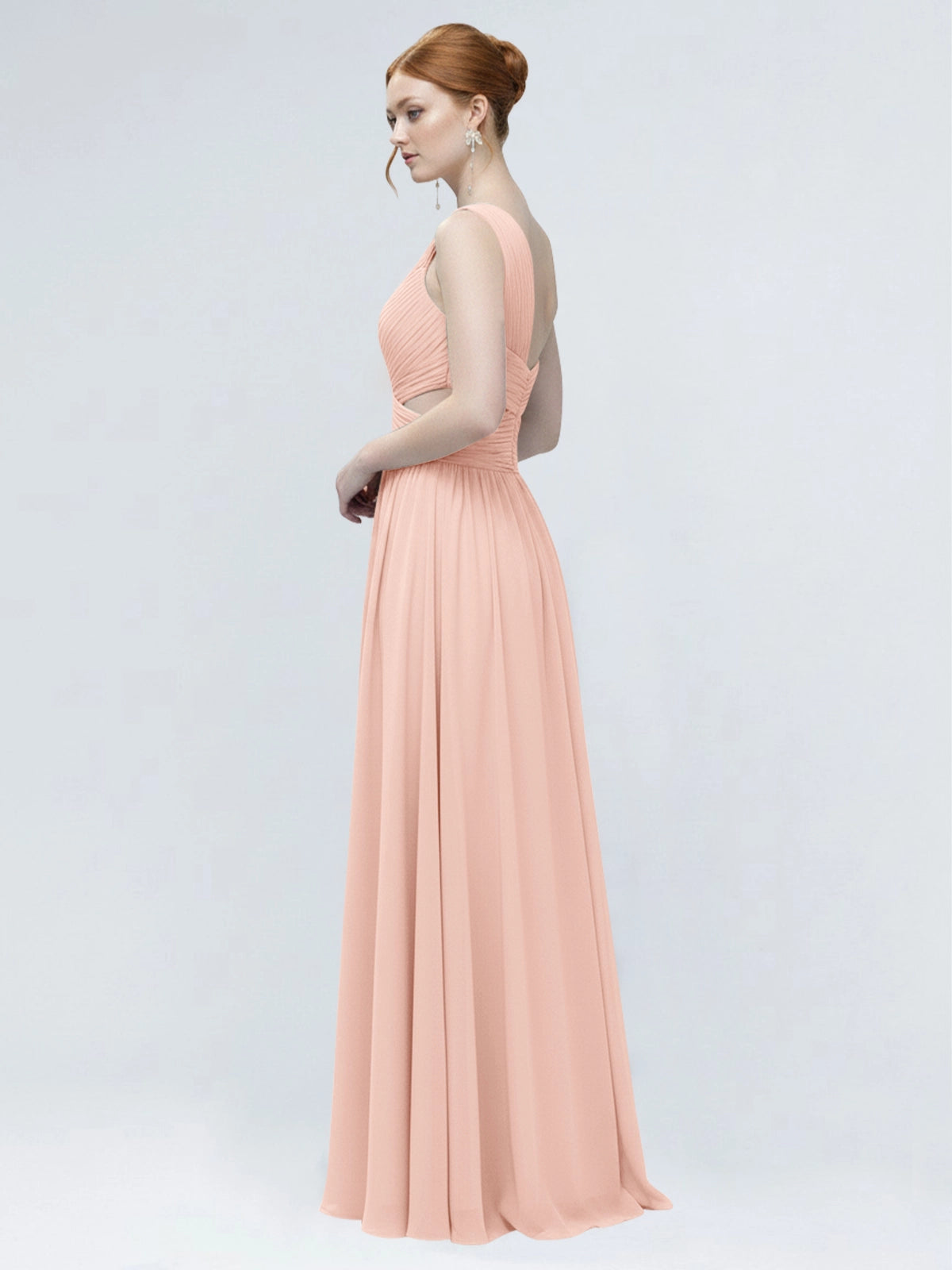One-Shoulder Side Cut-Out Bridesmaid Dress 