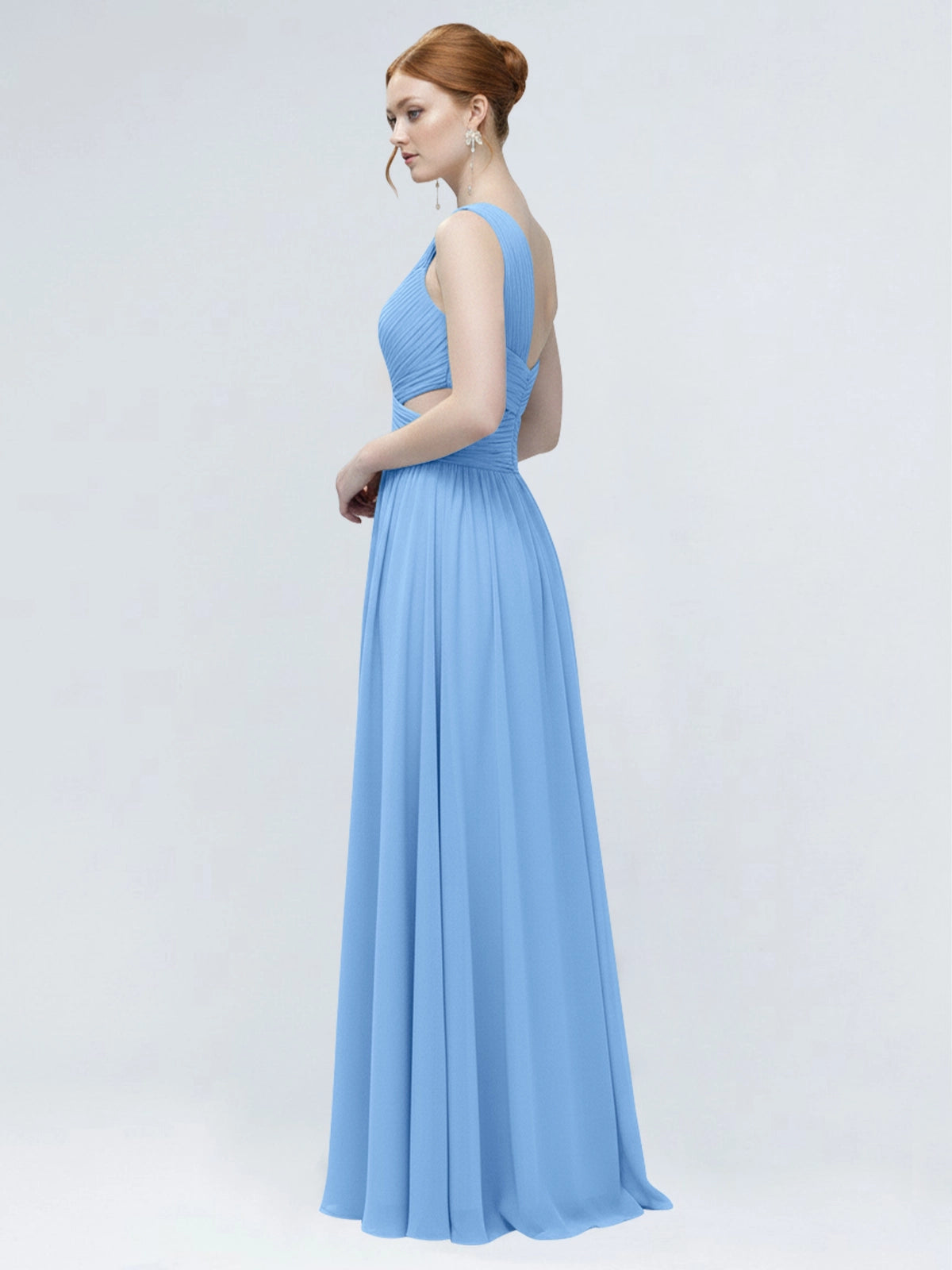 One-Shoulder Side Cut-Out Bridesmaid Dress 