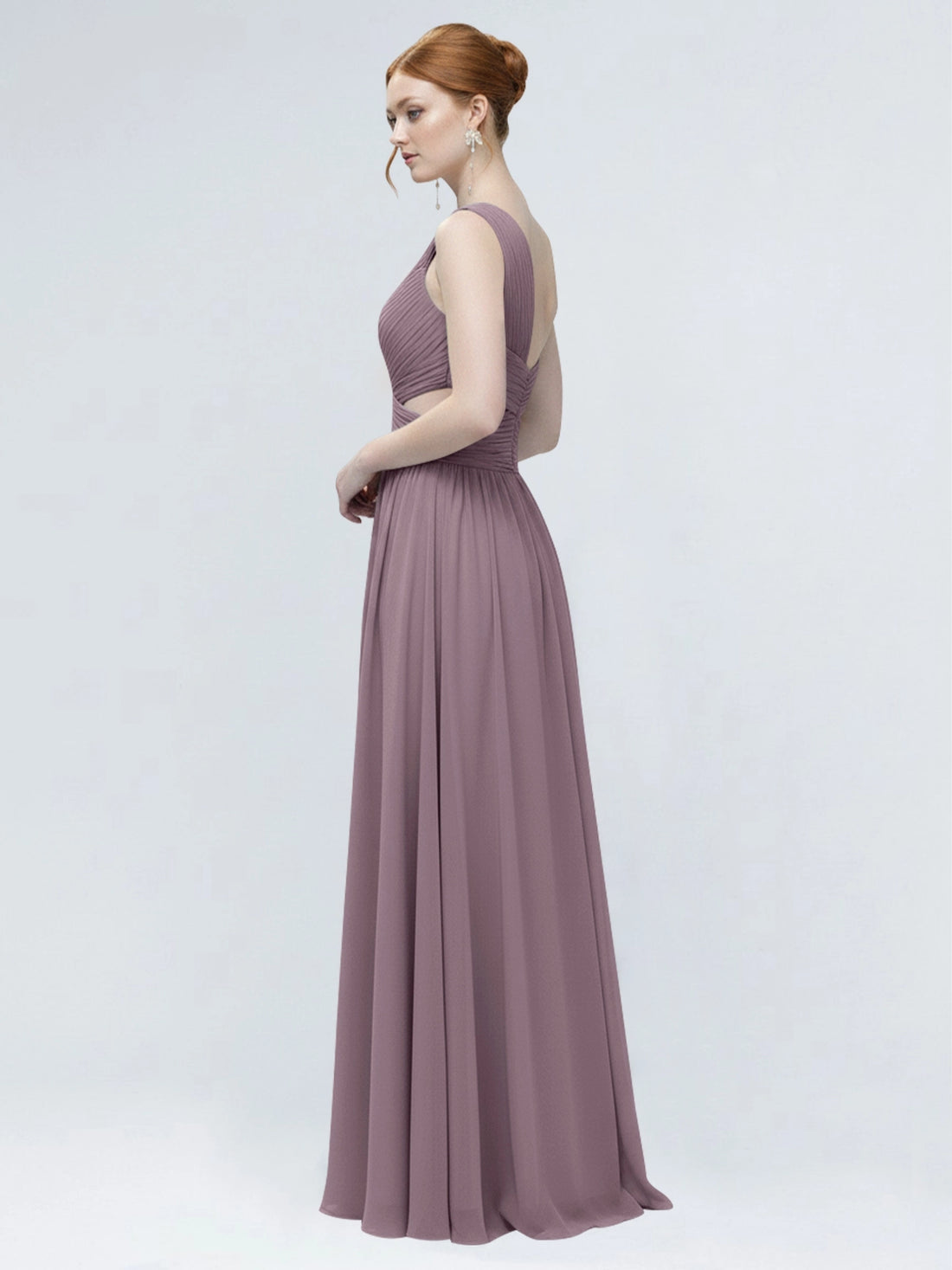 One-Shoulder Side Cut-Out Bridesmaid Dress 