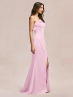 Satin Bow Accent Bridesmaid Dress 