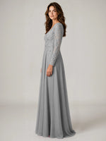 A-line Mother of the Bride Dress with Appliques