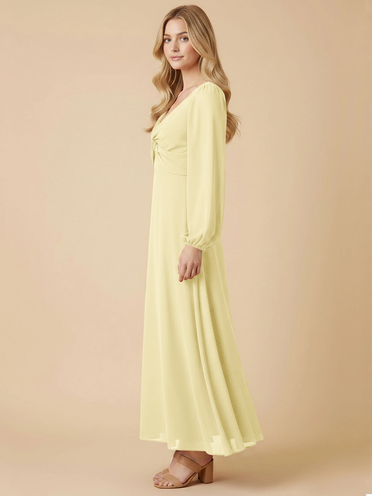 A-line Bridesmaid Dress with Long Sleeves 