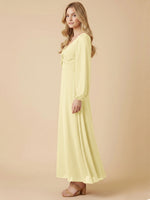 A-line Bridesmaid Dress with Long Sleeves 